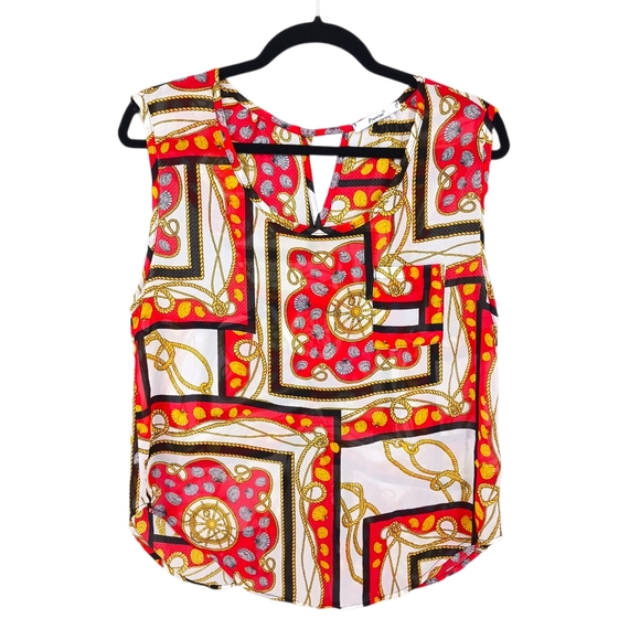 Papaya Colorfull Maritime Geometric Print Tank Top Racerback Sleeveless Size M - Picture 12 of 16